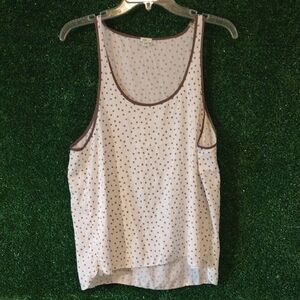 Aerie Polka Dot Sleeveless Top - White and Brown